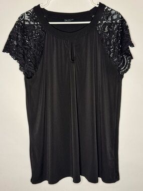 Torrid Women's Black Lace Sleeve Top, Size 2